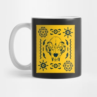 Mexican Bunting With Raccoon Skull Mug